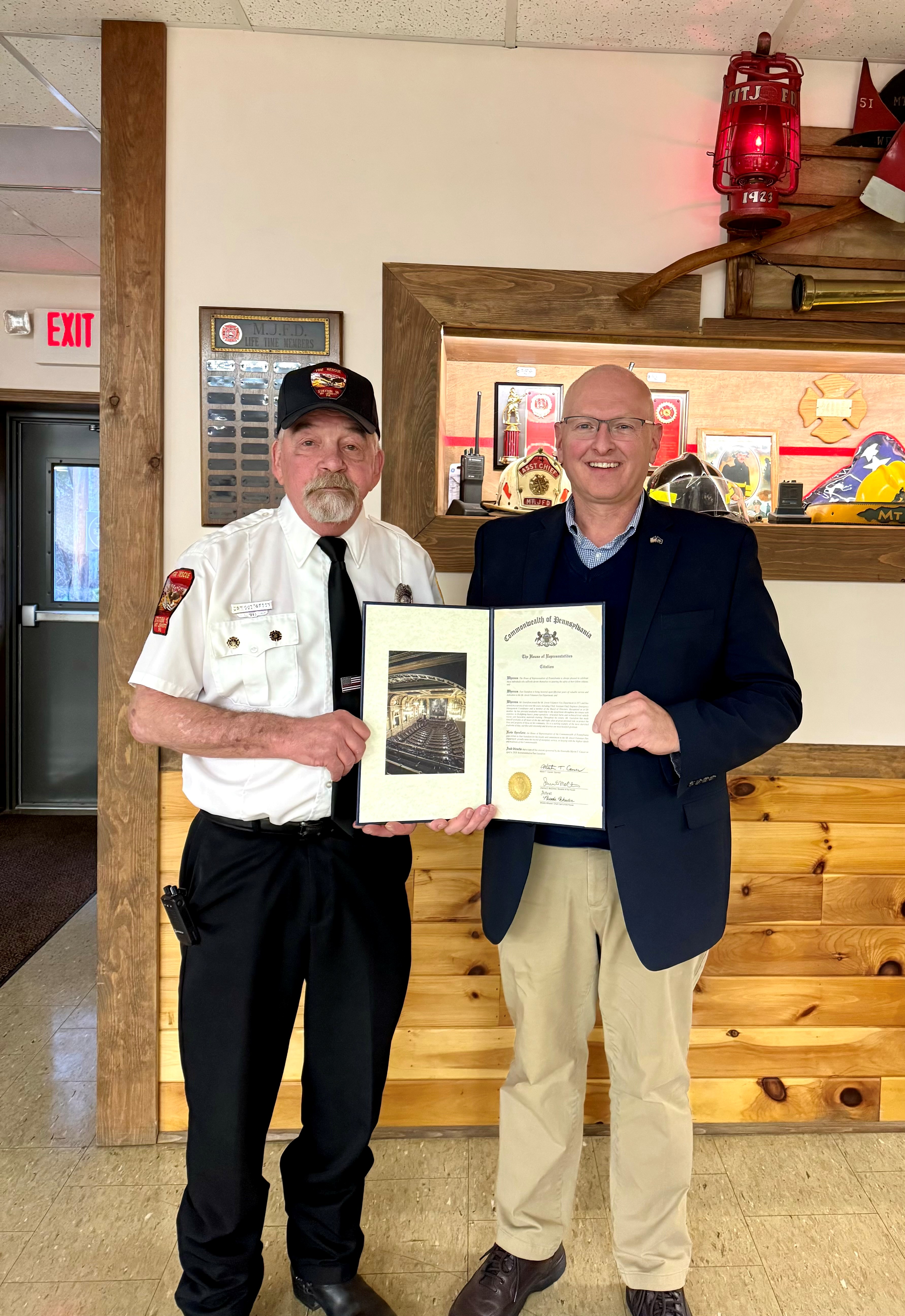 Causer Honors Mt. Jewett Firefighter